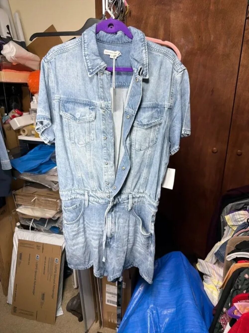 Size 3 Large nwt New Good American Weightless Short Jumpsuit - Picture 2 of 5